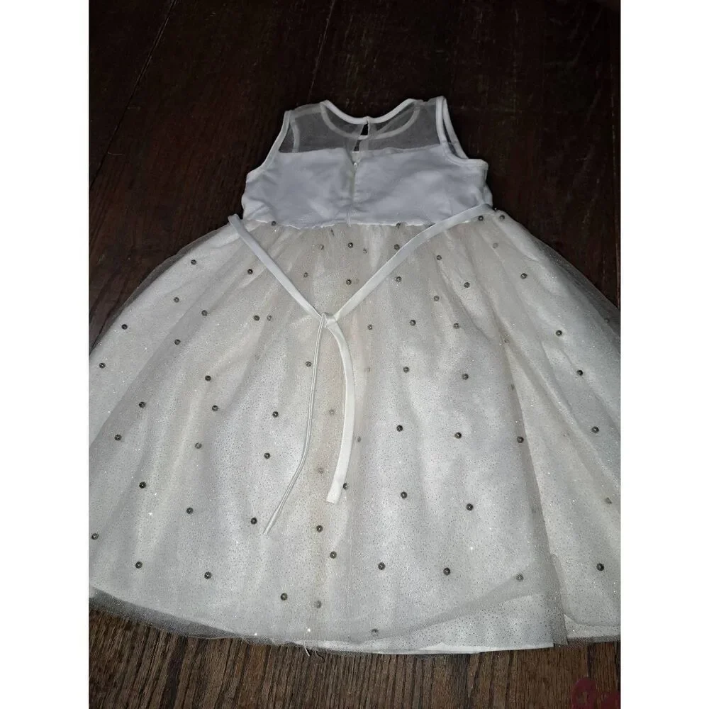 6 American Princess Ivory Sleeveless Rhinestone Embellished Dress Wedding Easter